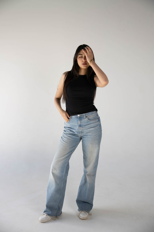 RIBBED CREWNECK TANK-TOP